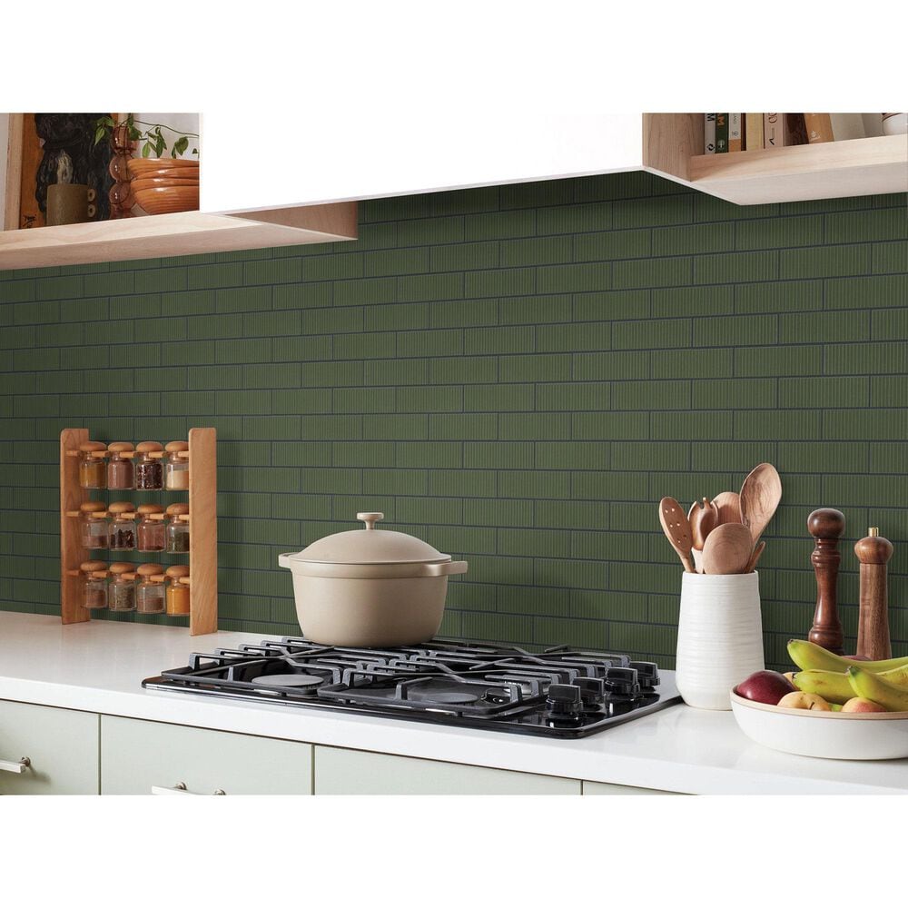 Shaw Embrace Fern 2" x 8" Glass Subway Tile, , large