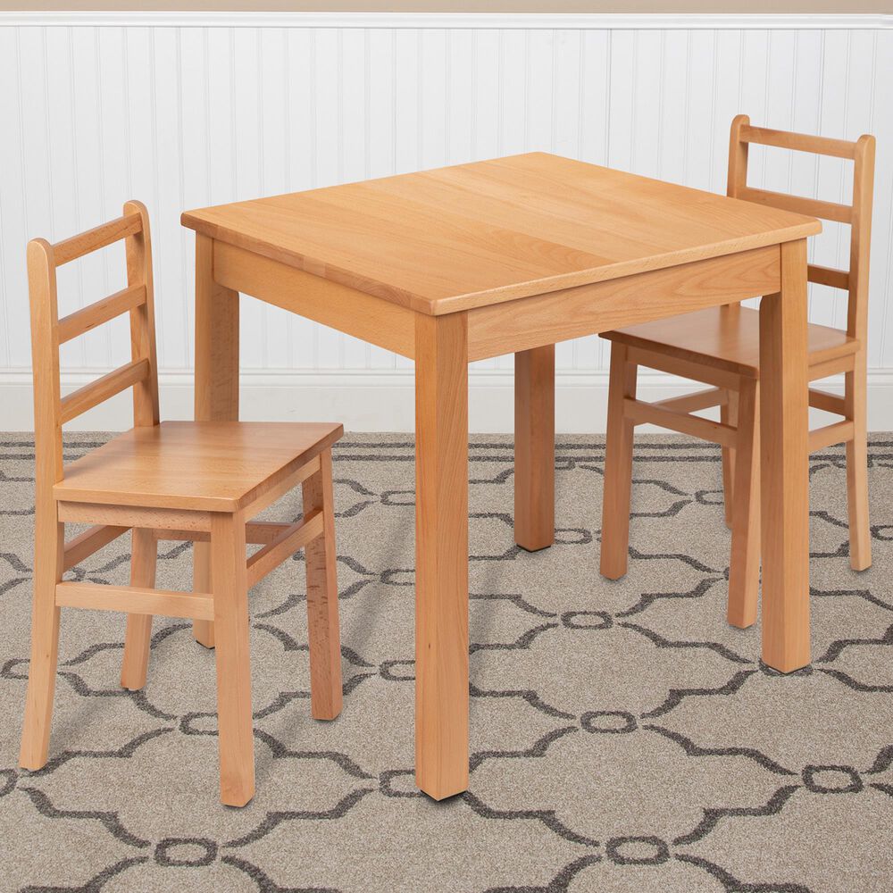 Flash Furniture 3 Piece Kids Table Set in Natural, , large