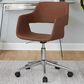 LumiSource Margarite Swivel Task Chair with Brown Faux Leather Cushion in Chrome, , large