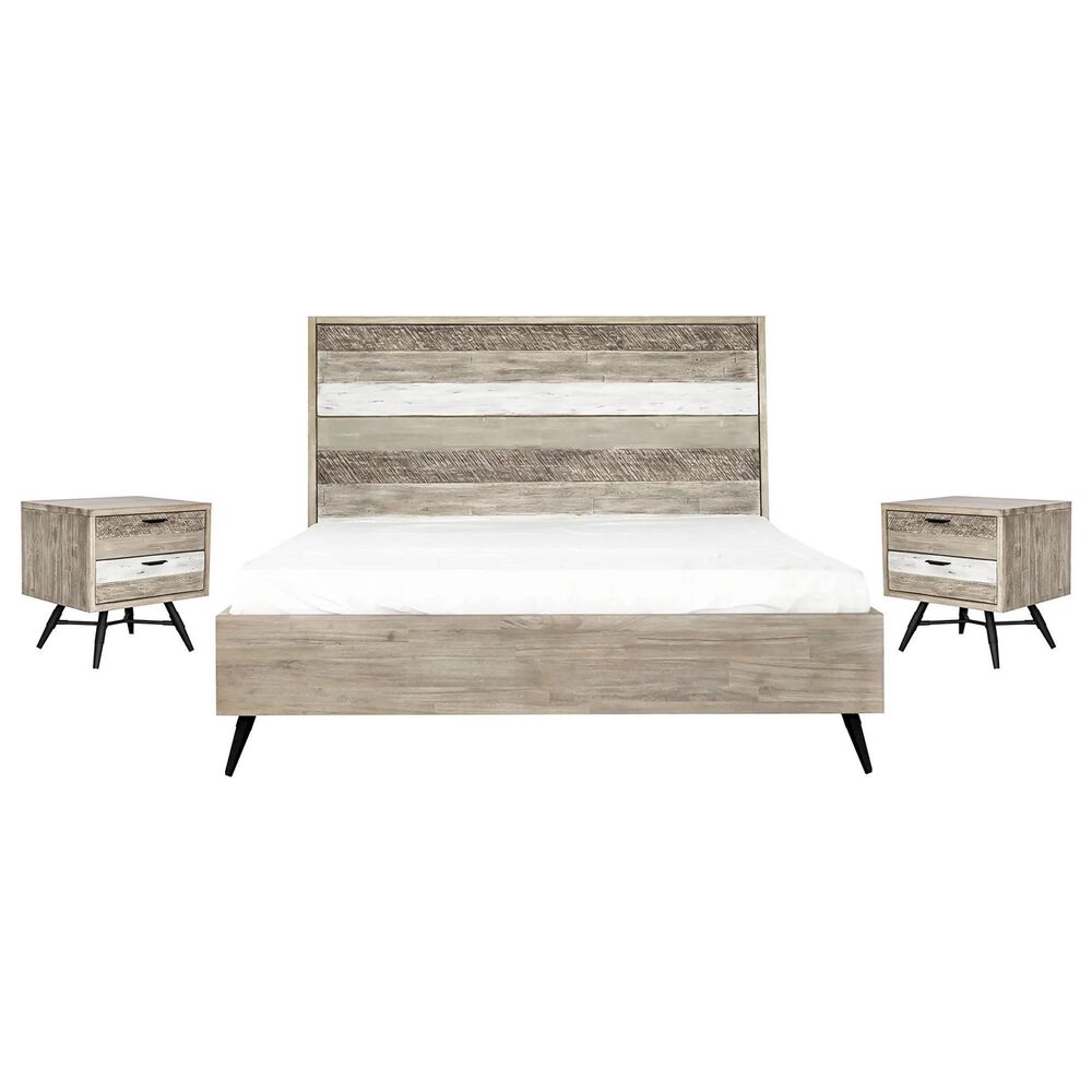 Blue River Bridges 3-Piece King Bed Set in Natural and Gray, , large
