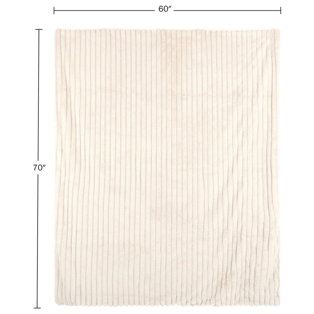 Timberlake 60" x 70" Faux Fur Throw Blanket in Ivory, , large