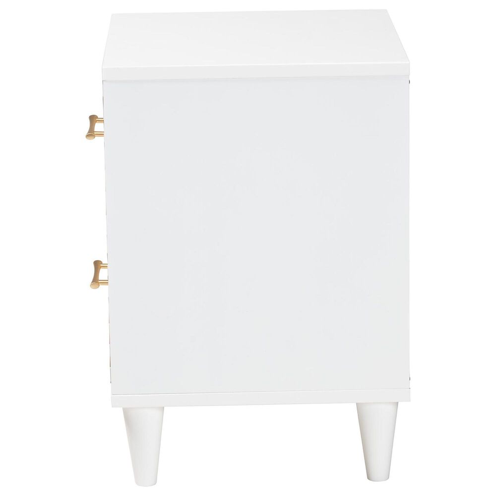 Baxton Studio Louetta 2-Drawer Nightstand in White and Natural Brown, , large