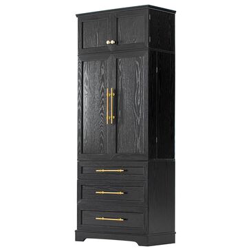 HOMLUX 78.2" Tall Farmhouse Kitchen Pantry Cabinet with 8 Door Shelves, Storage Cabinet with 3 Adjustable Shelves, 3 Large Drawers, Versatile Cupboard for Kitchen, Dining & Bathroom, Ash Black, , large