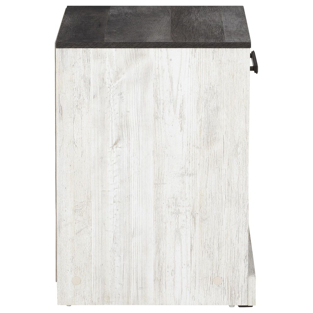 Ashley Shawburn 1-Drawer Nightstand in Whitewash and Charcoal Gray, , large