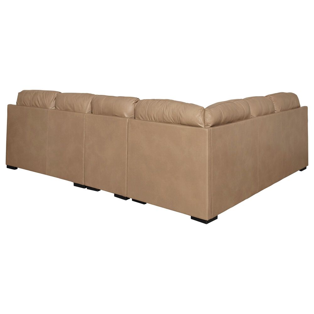 Ashley 3-Piece Leather Sectional in Brown, , large