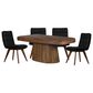 Porter Designs Ekta Double Pedestal Dining Table with 4 Chairs in Top Grain Leather, , large