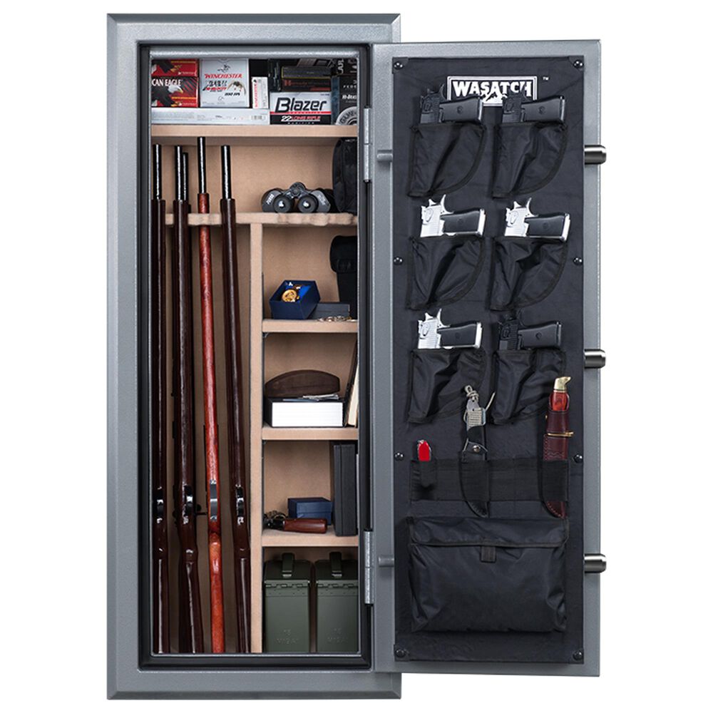 Wasatch 24-Gun Fireproof and Waterproof Safe with Electronic Lock in Pebble Gray, , large