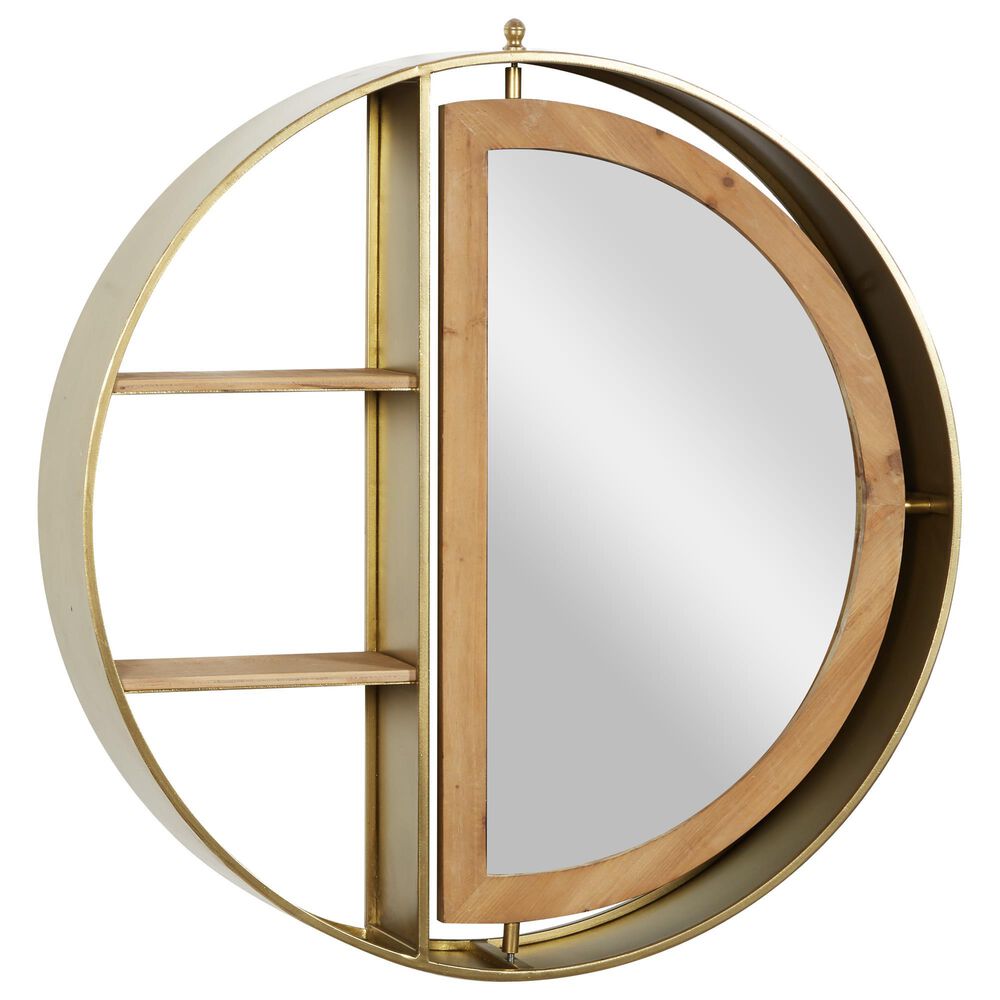 Maple and Jade 28" x 27" Wall Shelf in Gold, , large