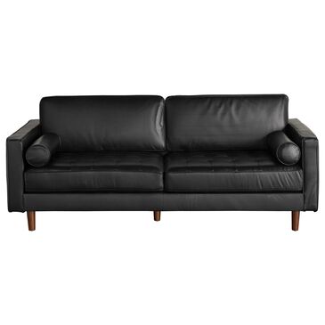 Interlochen 86" Leather Sofa in Florida Black, , large