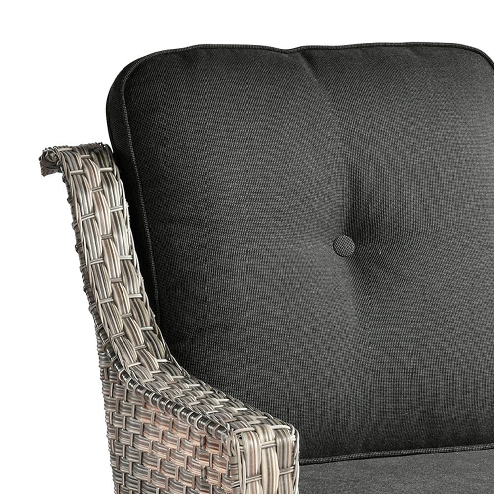 HOMLUX Outdoor Rattan Loveseat with Ergonomic in Black, , large