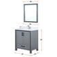 Lexora Home Ziva 30" Single Bathroom Vanity in Dark Grey with 2 cm White Cultured Marble Top and Rectangular Sink, , large