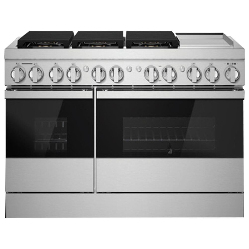 JennAir 48" Professional Range Dual Fuel in Black Glass and Stainless Steel, , large