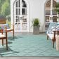 Nourison Easy Care 8" x 10" Aqua and Teal Indoor/Outdoor Area Rug, , large