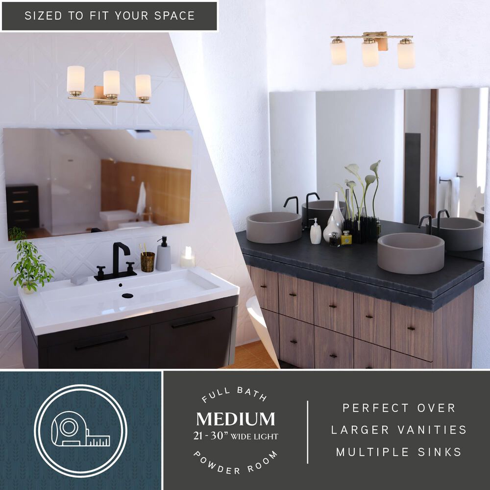 Vaxcel Park Ridge 3-Light Bathroom Vanity in Champagne Gold, , large