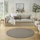 Nourison Courtyard Ivory and Charcoal 5" Round Indoor/Outdoor Area Rug, , large