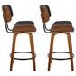 LumiSource Lombardi 26" Swivel Counter Stool with Espresso Faux Leather Upholstery in Walnut and Black (Set of 2), , large