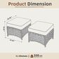 HOMLUX 2-Piece Outdoor Wicker Ottoman Set with Cushion in Beige, , large