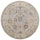 Surya Reina REN-2307 Light Gray, Cream, Denim, Rust, Mustard and Olive 5"3" Round Area Rug, , large