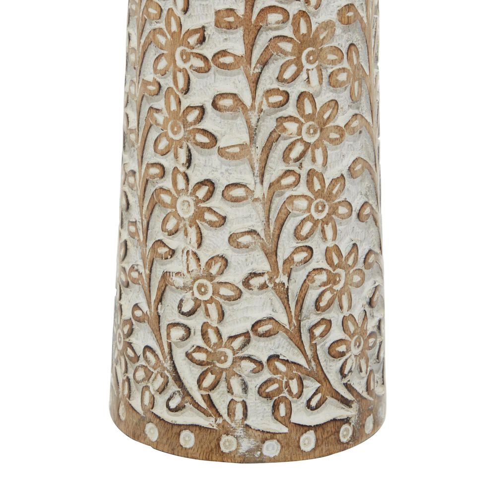 Maple and Jade Handmade Candle Holder in Golden Brown and Whitewashed &#40;Set of 3&#41;, , large
