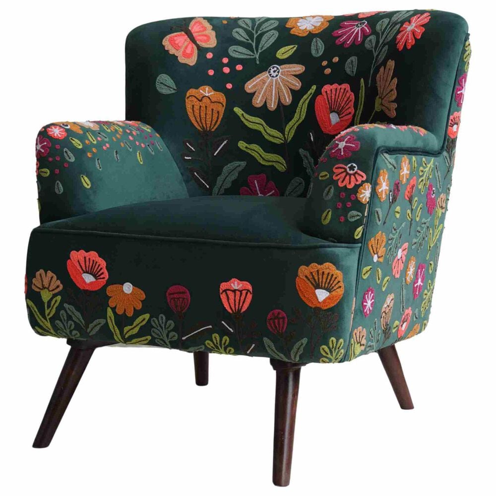 L.R. Home Matilda Floral Accent Chair in Multicolor, , large