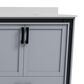 Lexora Home Ziva 84" Double Bathroom Vanity in Dark Grey with 2 cm White Quartz Top and Rectangular Sinks, , large