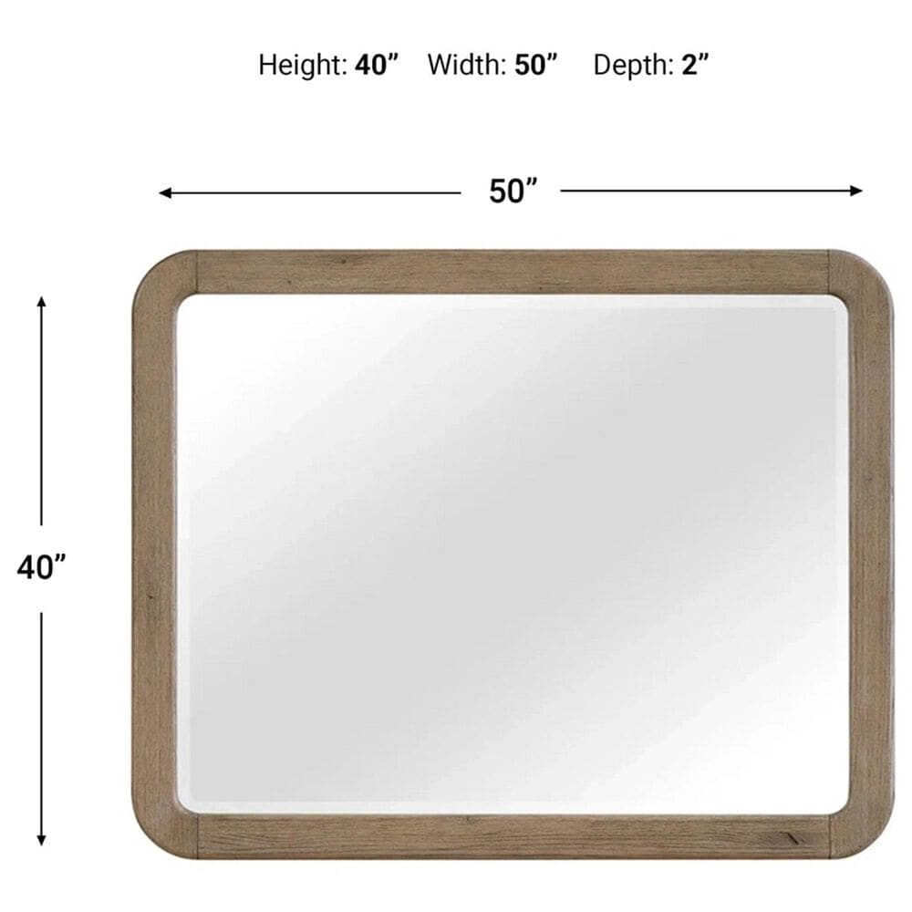 Sterling Timber Playa Landscape Mirror in English Knotty Oak, , large
