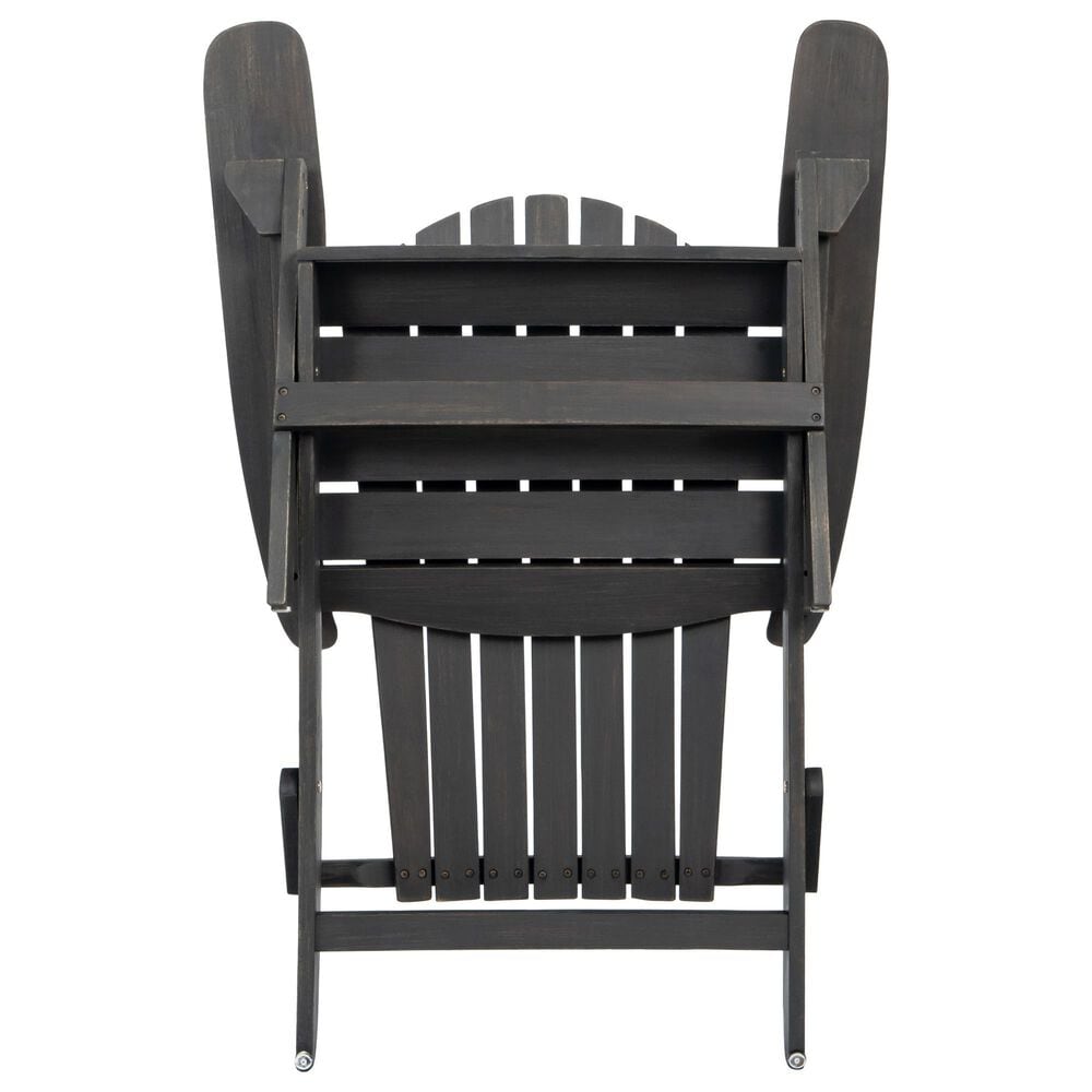 Hearth and Haven Malibu Outdoor Folding Adirondack Chair with Slatted Seating in Dark Gray, , large