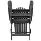 Hearth and Haven Malibu Outdoor Folding Adirondack Chair with Slatted Seating in Dark Gray, , large