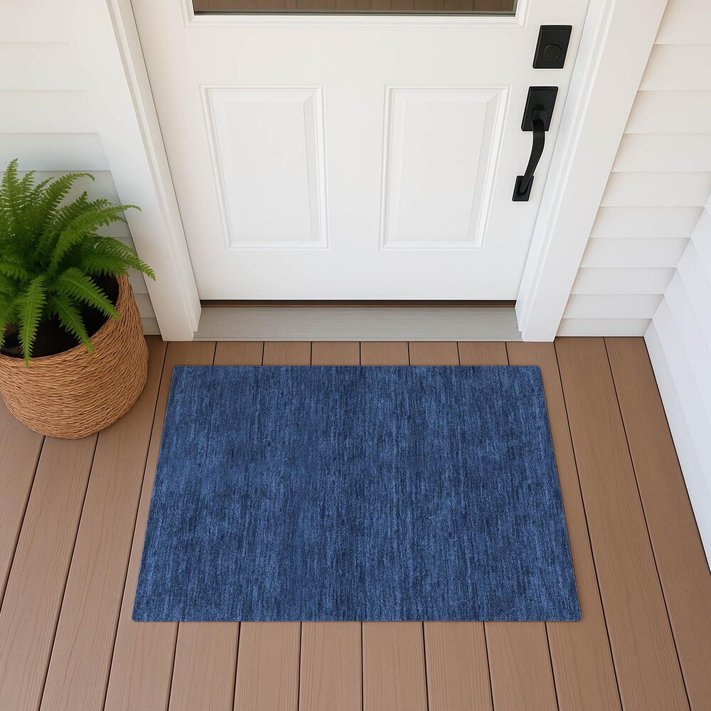 Dalyn Rug Company Soft Essentials Solid Navy 1'8" x 2'6" Area Rug, , large
