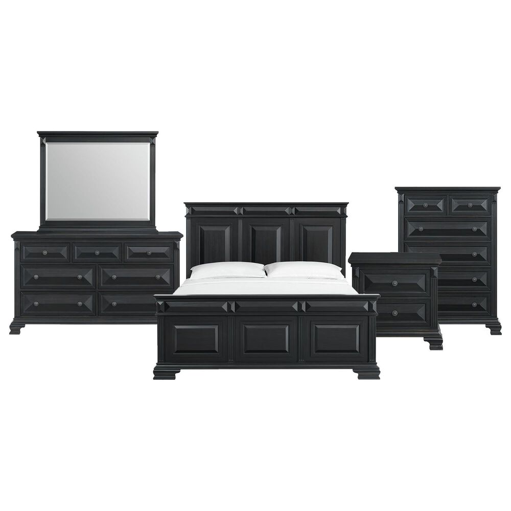 Mayberry Hill Passages 5-Piece King Panel Bedroom Set in Black, , large