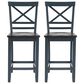 Linon Home Decor Aliza Counter Stool in Blue and Dark Grey (Set of 2), , large