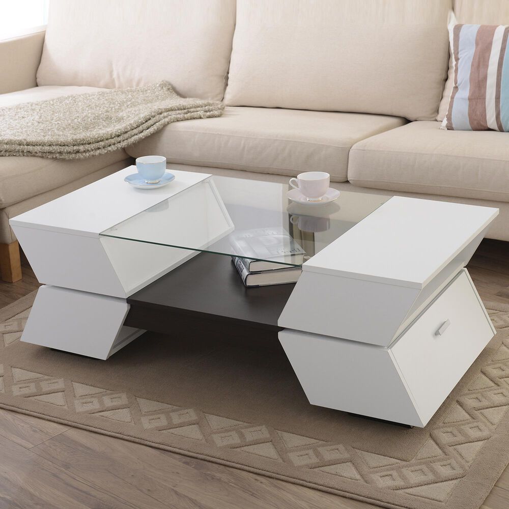 Furniture of America Pierson Coffee Table in White, , large