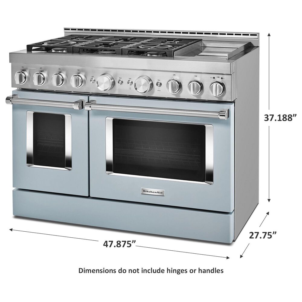 KitchenAid 6.3 Cu. Ft. Freestanding Gas Range with Griddle in Misty Blue, , large