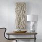 Uttermost 49" x 19" Gathered Teak Wood Wall Decor in Bleached Teak, , large