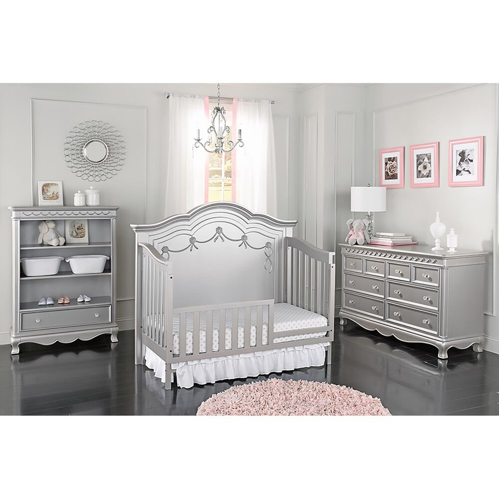 Suite Bebe Adelina 3-Shelf Bookcase in Metallic Gray, , large