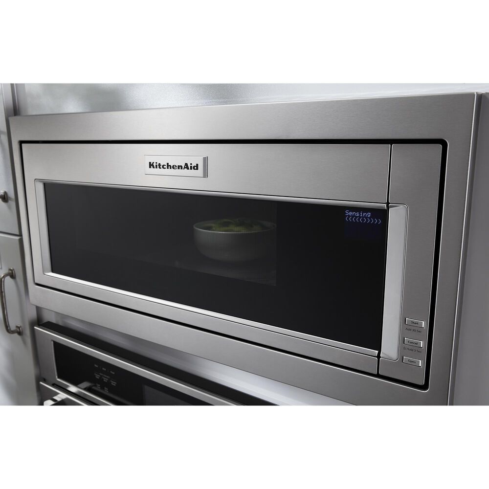 KitchenAid 1.1 Cu. Ft. Built-In Low Profile Microwave with Slim Trim Kit in Stainless Steel, , large
