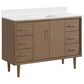 37B Mertola 48" Single Bathroom Vanity Cabinet in Walnut Drift with White Composite Stone Top and Backsplash, , large