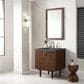 James Martin Vanities Amberly 30" Single Bathroom Vanity in Mid-Century Walnut with 3 cm Parisien Bleu Quartz Top and Rectangular Sink, , large
