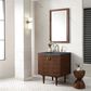 James Martin Vanities Amberly 30" Single Bathroom Vanity in Mid-Century Walnut with 3 cm Parisien Bleu Quartz Top and Rectangular Sink, , large