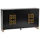Crestview Collection Corinthian 4-Door Sideboard in Black and Gold, , large