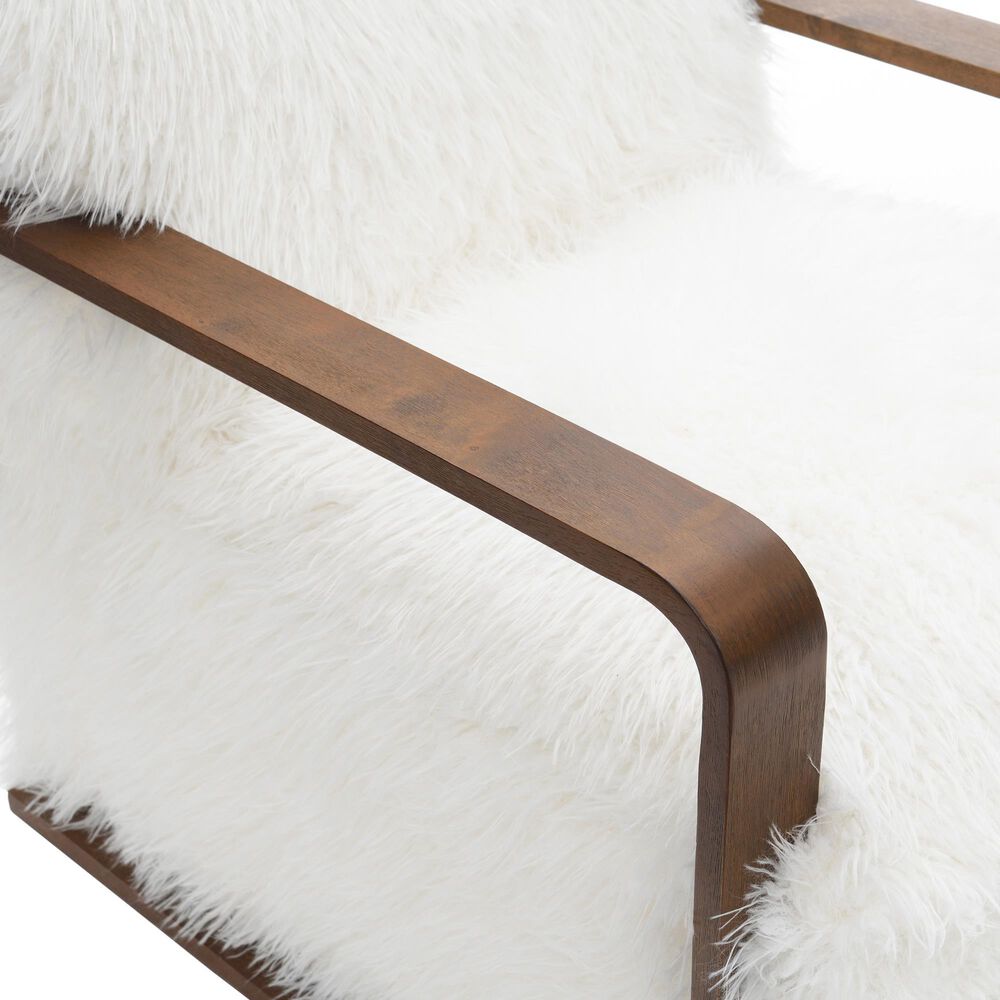 Furniture of America Neyra Long-Haired Accent Chair in White, , large