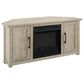 Crosley Furniture Camden 48" Corner TV Stand with Fireplace in Frosted Oak, , large