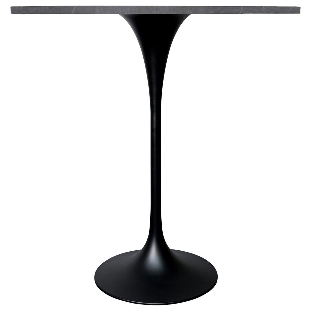 Leisuremod Verve 36&quot; Round Bar Height Dining Table with Sintered Stone Top in Black and Grey - Table Only, , large