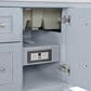 James Martin Vanities Breckenridge 36" Single Bathroom Vanity in Serenity Blue with 3 cm Carrara White Marble Top and Rectangular Sink, , large