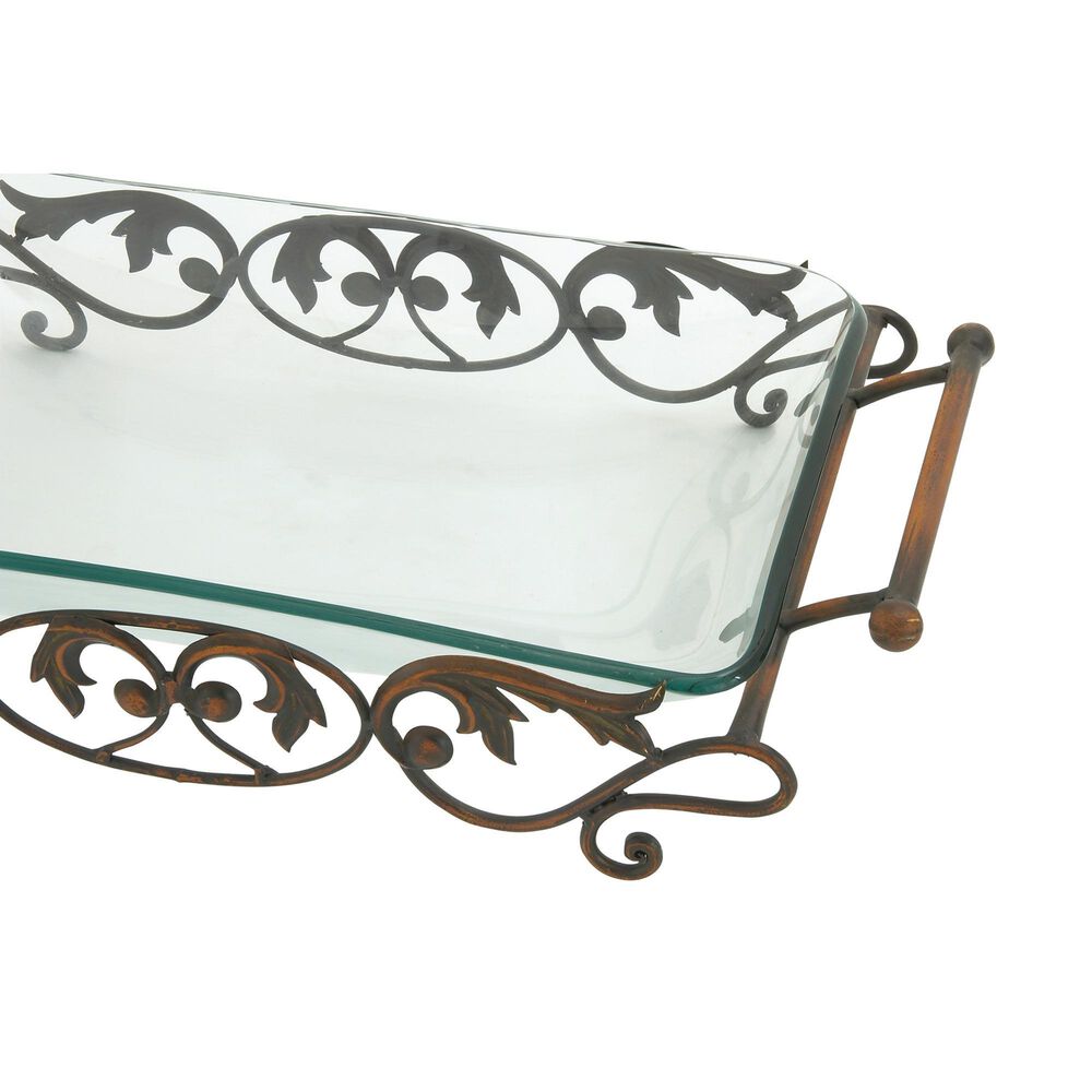 Maple and Jade 5&quot; Traditional Glass Serving Bowl in Copper, , large