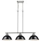 Golden Lighting Duncan 3-Light Pendant with Black Shade in Pewter, , large