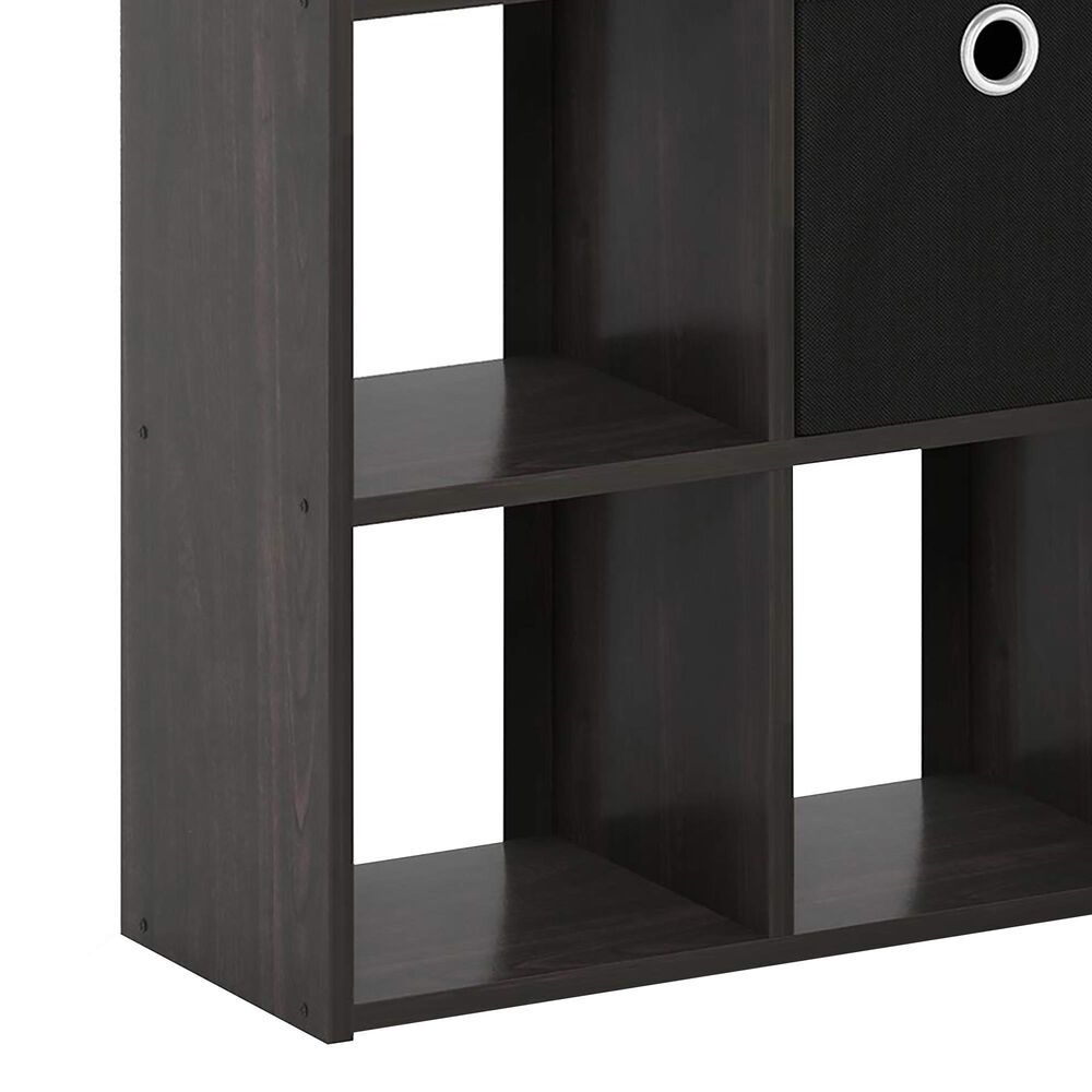 HOMLUX 9-Cube Standing Bookshelf with Bins in Espresso, , large