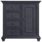 Oxford Baby Weston 4 Drawer 4 Shelf 1 Door Chifferobe in Midnight Slate, , large