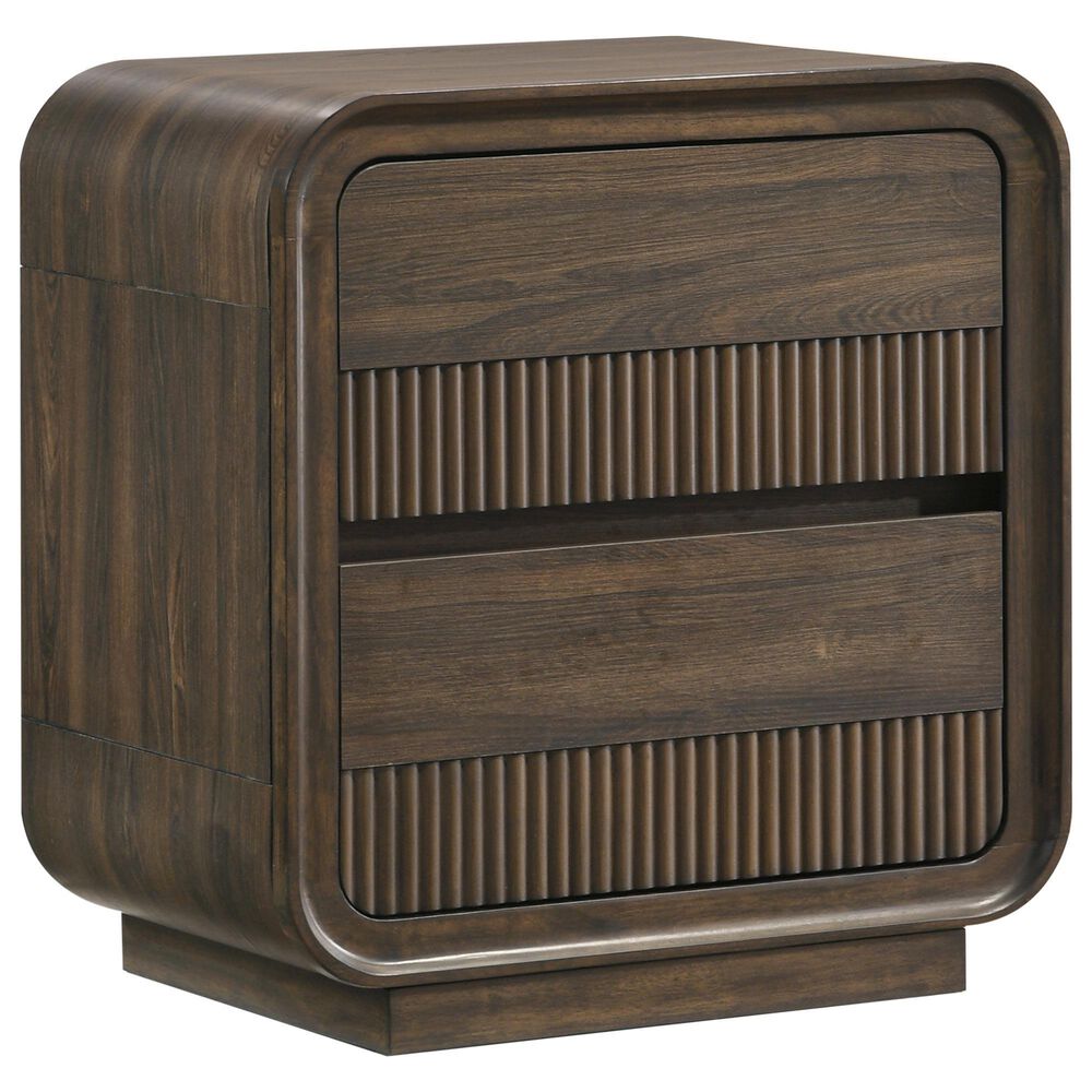 Crown Mark Kinkaid 2-Drawer Nightstand in Brown, , large