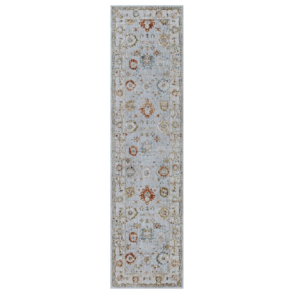 Surya Reina REN-2306 Light Gray, Cream, Denim, Rust, Mustard and Olive 2'7" x 10' Runner, , large